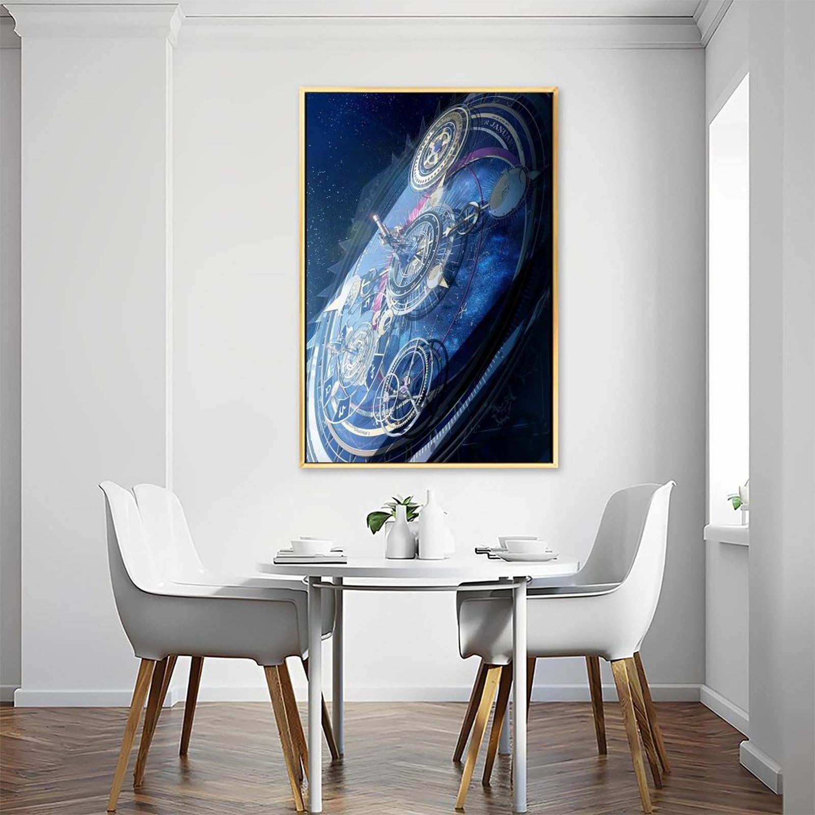 宇宙と音楽　幻想的な風景と人物鉛筆画 （豪華なフレーム付き）　インテリア 宇宙と音楽 幻想的な風景と人物鉛筆画 （豪華なフレーム付き